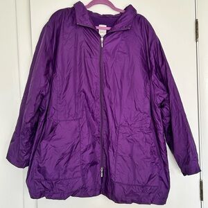 Roaman's Women’s Plus Size Purple Fleece Lined Jacket 3X
